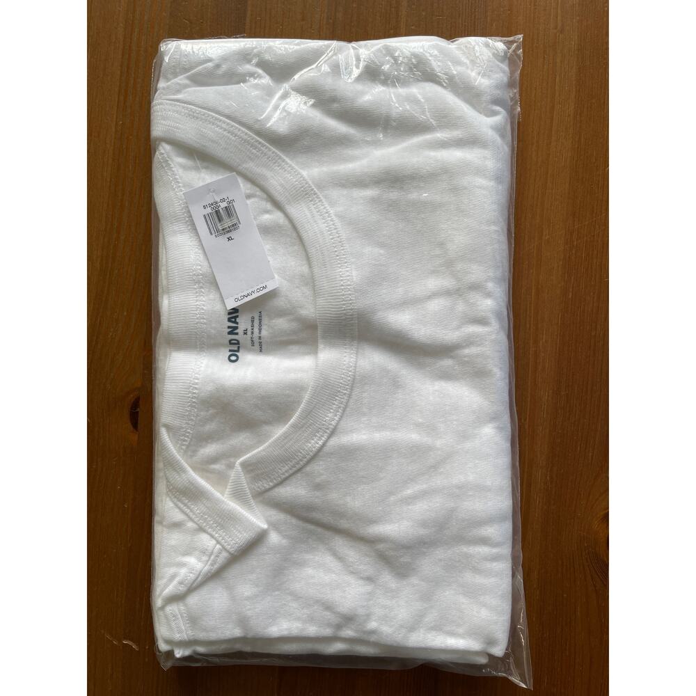 Old Navy Mens White Curved Hem Slub Knit Long Sleeve TShirt Tee NEW XL - Picture 6 of 6